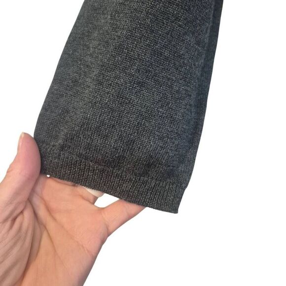 Calvin Klein Women's Heather Black Acrylic/Poly Scoop Neck 3/4 Sleeves Looped Fr - Picture 6 of 11